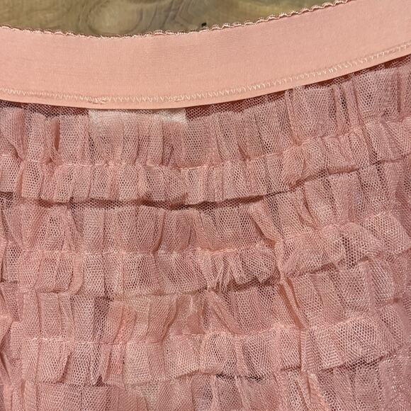 Free People Intimately Return Of The Ruffle Maxi Sheer Skirt Size M Rose Tiered - Picture 8 of 14